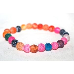 Colorful Cracked Agate Bracelet